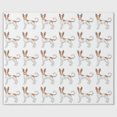 White & Red Ibizan Hound Smooth Coat Dog Patroon Cadeaupapier (Vlak)