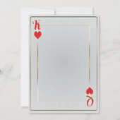 White Red King & Queen of Hearts Elegant Wedding Kaart (Achterkant)