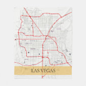 WHITE RED LAS VEGAS NEVADA USA OUTLINE MAP FLEECE DEKEN (Voorkant)