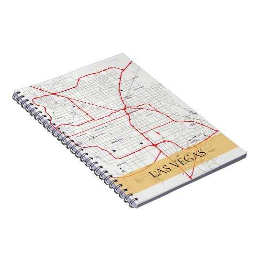 WHITE RED LAS VEGAS NEVADA USA OUTLINE MAP NOTITIEBOEK (Rechterzijde)