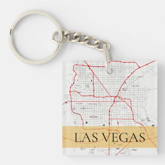 WHITE RED LAS VEGAS NEVADA USA OUTLINE MAP SLEUTELHANGER (voorkant)