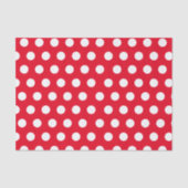 White & Red Medium Polka Dot Kerstmis Tissuepapier (Voorkant)