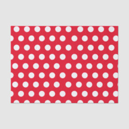 White & Red Medium Polka Dot Kerstmis Tissuepapier