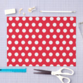 White & Red Medium Polka Dot Kerstmis Tissuepapier (Craft)
