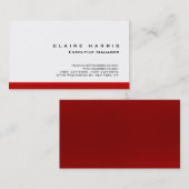 White red modern professional, eenvoudig visitekaartje (Voorkant / Achterkant)