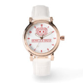 White Red Monogram Horloge (Voorkant)