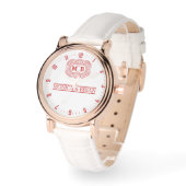 White Red Monogram Horloge (Hoek)