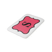 White Red Monogram Initiaal Home Decorative Badmat (Gekanteld)