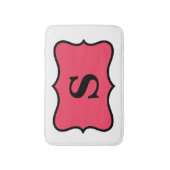 White Red Monogram Initiaal Home Decorative Badmat (Voorkant Verticaal)