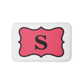 White Red Monogram Initiaal Home Decorative Badmat (Voorkant)
