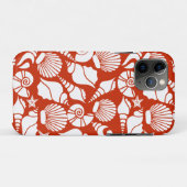 White Red Ocean Nautical Seashells Patroon Case-Mate iPhone Case (Achterkant (horizontaal))