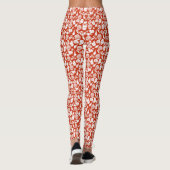 White Red Ocean Nautical Seashells Patroon Leggings (Achterkant)
