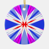White Red Pink Blue Kerstmis Starburst Star Keramisch Ornament (Voorkant)