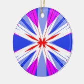 White Red Pink Blue Kerstmis Starburst Star Keramisch Ornament (Links)