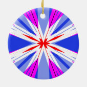 White Red Pink Blue Kerstmis Starburst Star Keramisch Ornament (Achterkant)