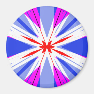 White Red Pink Blue Kerstmis Starburst Star Magneet