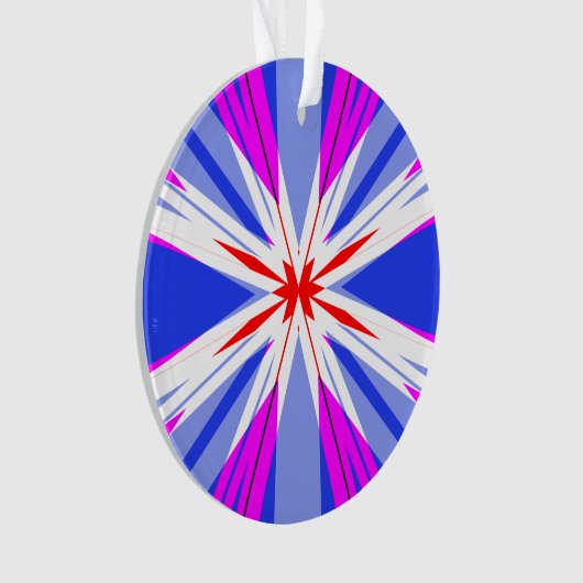 White Red Pink Blue Kerstmis Starburst Star Ornament (voorkant)