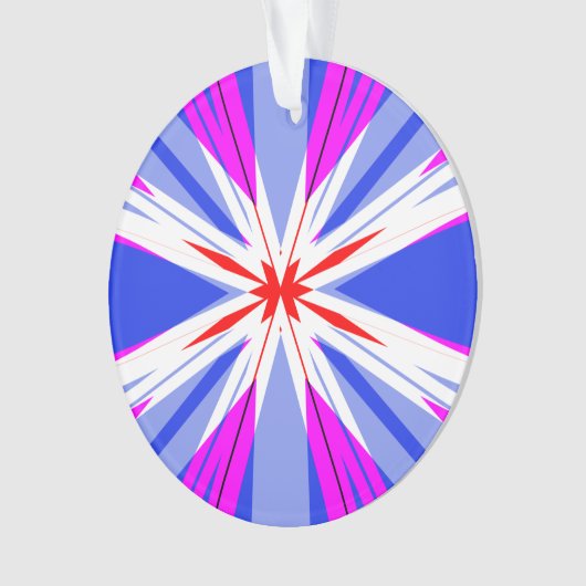 White Red Pink Blue Kerstmis Starburst Star Ornament (voorkant)