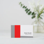 White Red Plain Modern Consultant Visitekaartje (Staand voorkant)