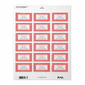 White Red Polka Dots Custom New Address Lables Etiket (Full Sheet)