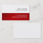 White Red Professional Modern Plain Simple Visitekaartje (Voorkant / Achterkant)