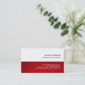 White Red Professional Modern Plain Simple Visitekaartje (Staand voorkant)