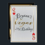 White & Red Queen of Hearts Vegas 21st Birthday Kaart<br><div class="desc">Aanpassen voor elke gebeurtenis</div>