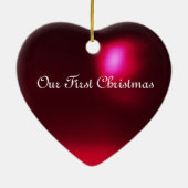 WHITE RED RIBBON DAMASK GEM STONE MONOGRAM KERAMISCH ORNAMENT (Achterkant)