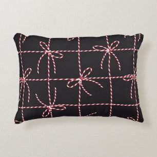 White Red Rope Bow, Twine Color Ribbon en Tied Kn Accent Kussen