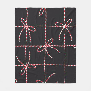 White Red Rope Bow, Twine Color Ribbon en Tied Kn Fleece Deken