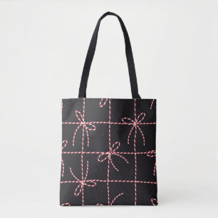 White Red Rope Bow, Twine Color Ribbon en Tied Kn Tote Bag