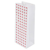 White red Santa Hat patroon kerst Wijn Cadeautas (Voorkant Gekanteld)