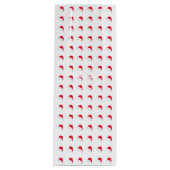 White red Santa Hat patroon kerst Wijn Cadeautas (Voorkant)