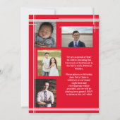 White Red School Colour Afstuderen Foto geplakt Kaart (Achterkant)