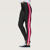 White Red Side Stripe Black Leggings Custom Colors (Links)