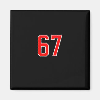 White Red Sports Team Number #67 Swea Magneet