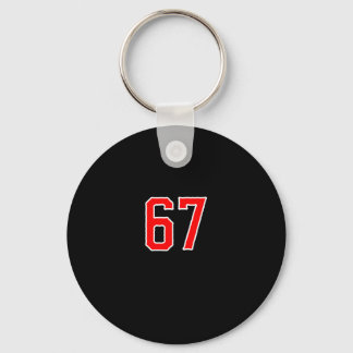 White Red Sports Team Number #67 Swea Sleutelhanger