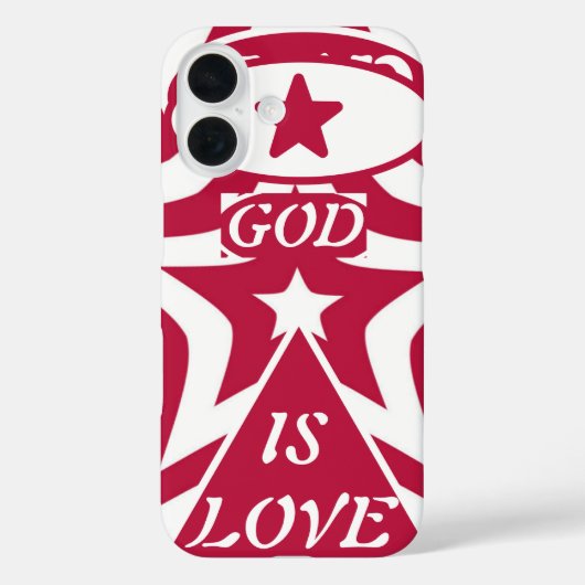White & Red Star - Bold Contrast "God Is Love" Case-Mate iPhone Case (Achterkant)