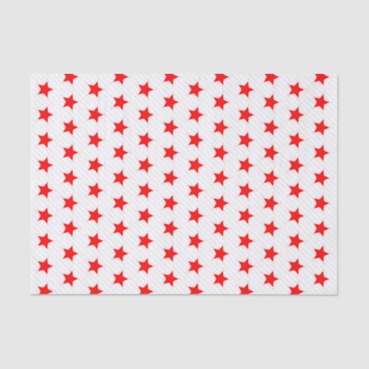 White Red Stars en Grey Stripes Modern Pattern Tissuepapier (Voorkant)