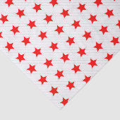 White Red Stars en Grey Stripes Modern Pattern Tissuepapier (Detail)
