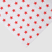 White Red Stars en Grey Stripes Modern Pattern Tissuepapier (Detail)
