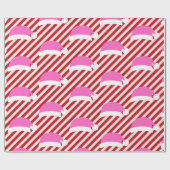 White Red Striped kerstroze kerstkerstkerstkerstma Cadeaupapier (Vlak)