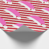 White Red Striped kerstroze kerstkerstkerstkerstma Cadeaupapier (Hoek)