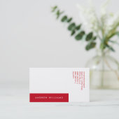 White Red, tijdelijk, minimaal Visitekaartje (Staand voorkant)