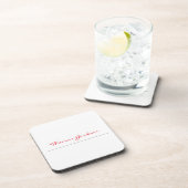 White Red Trendy Handwriting Plain Creative Modern Bier Onderzetter (Rechterzijde)