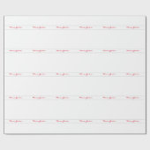 White Red Trendy Handwriting Plain Creative Modern Cadeaupapier (Vlak)
