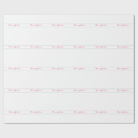 White Red Trendy Handwriting Plain Creative Modern Cadeaupapier (Vlak)