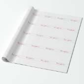 White Red Trendy Handwriting Plain Creative Modern Cadeaupapier (Uitgerold)