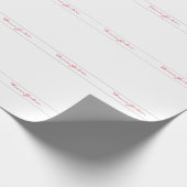 White Red Trendy Handwriting Plain Creative Modern Cadeaupapier (Hoek)