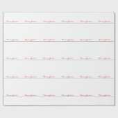 White Red Trendy Handwriting Plain Creative Modern Cadeaupapier (Vlak)